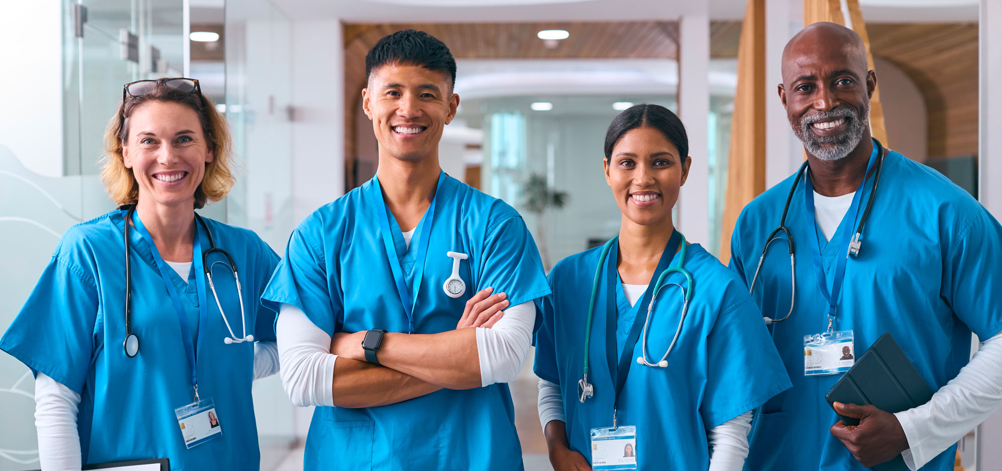 Four nurses looking at camera